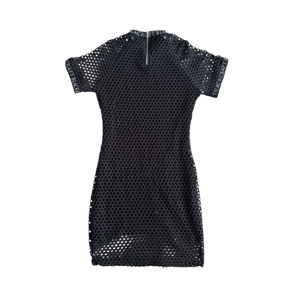 BLACKCRAFT Black Mesh Logo Bodycon Dress Size Large - Picture 3 of 8